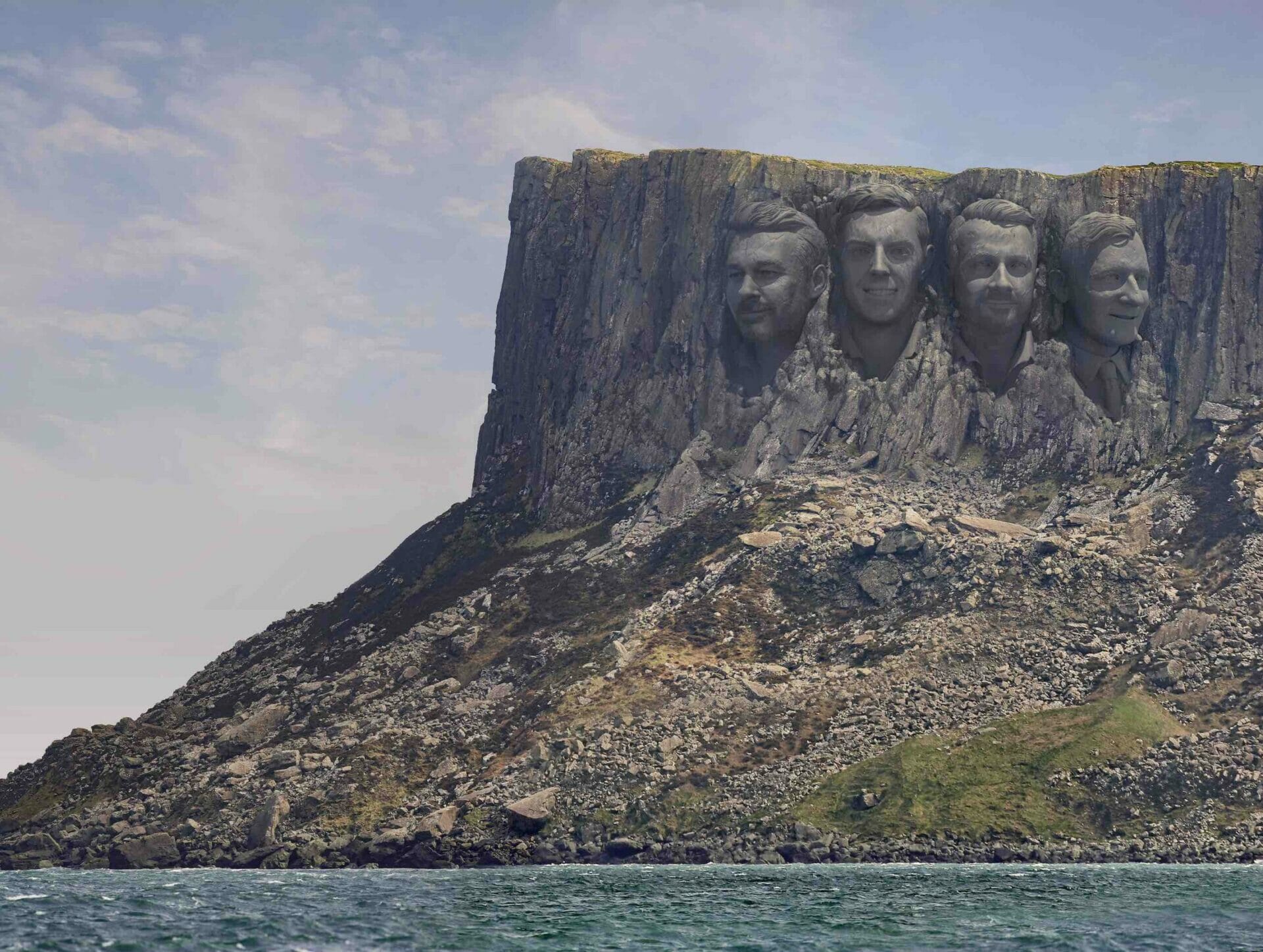 Famed Northern Ireland cliffs take on golfing Mount Rushmore look