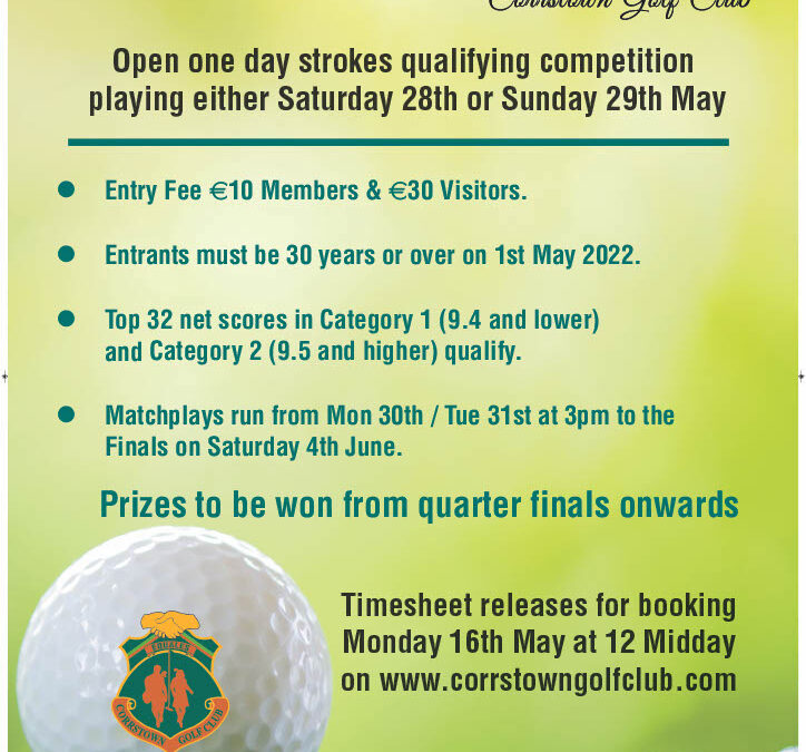 Tee up a corker at Corrstown for the Fingal Masters Matchplay