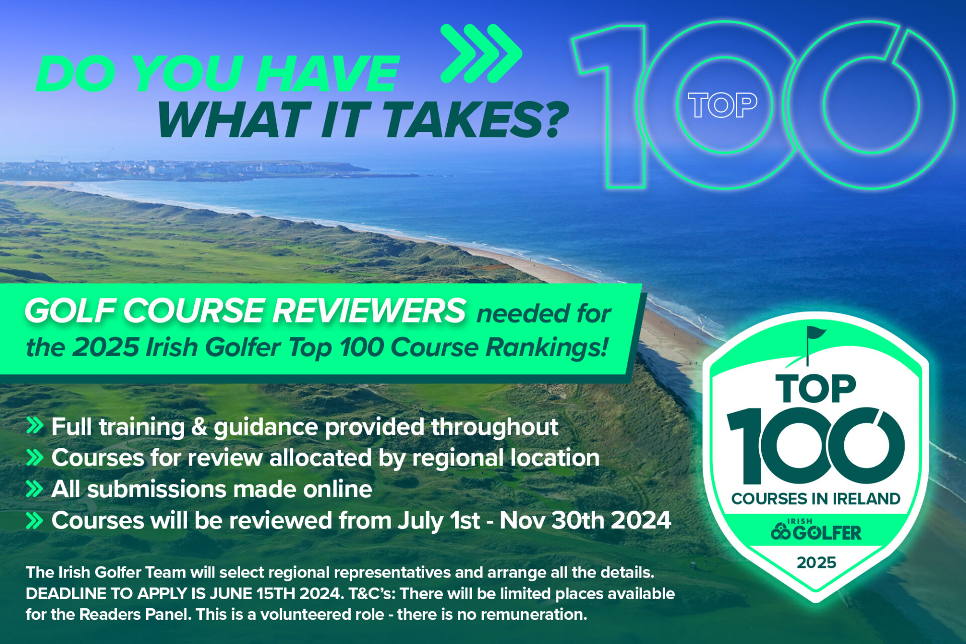 Irish Golfer Top 100 Course Rankings – Readers Panel Applications 2025 – Irish Golfer Magazine